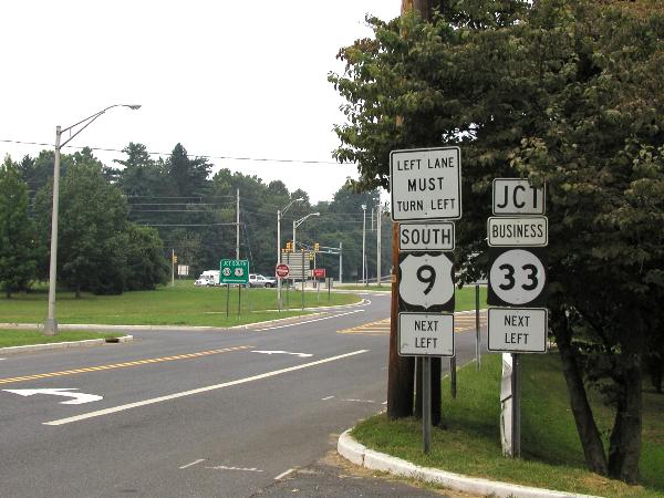 Intersection of Highway 9, made famous in "Born to Run" and Route 33, the road to Asbury Park.